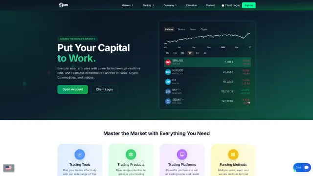 Captured rendering of globalmarketsdex.com