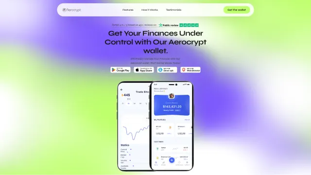 Captured rendering of aerocrypt.com