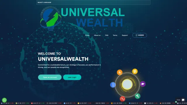 Captured rendering of universalwealth.ltd