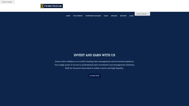 Captured rendering of primefredium.com