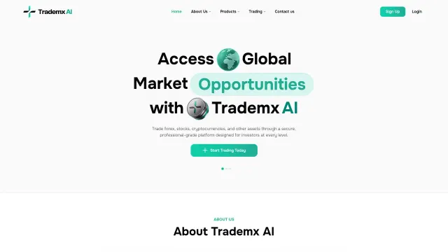Captured rendering of trademxai.net