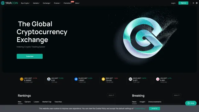 Captured rendering of yavacoin.com