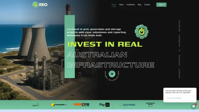 Captured rendering of reocorpptyltd.com
