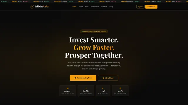 Captured rendering of goldminetraders.online