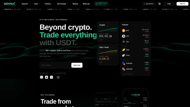 Captured rendering of moonx.io
