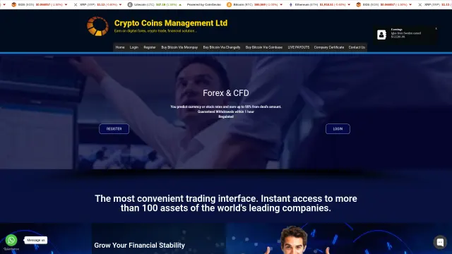 Captured rendering of cryptcoinsmlt.com