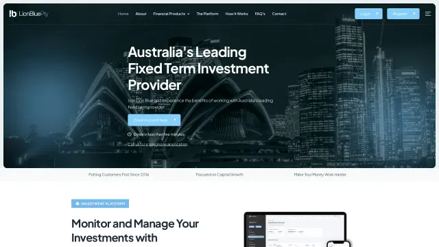 Captured rendering of lionbluepty.com