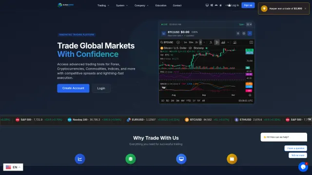 Captured rendering of alphaspheremarkets.com