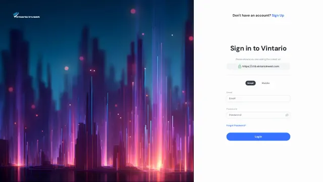 Captured rendering of vintarioinvest.com
