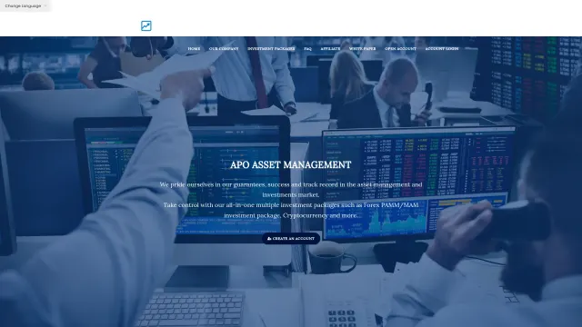Captured rendering of apoassetsinvest.com