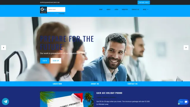 Captured rendering of gainaceinvestment.com