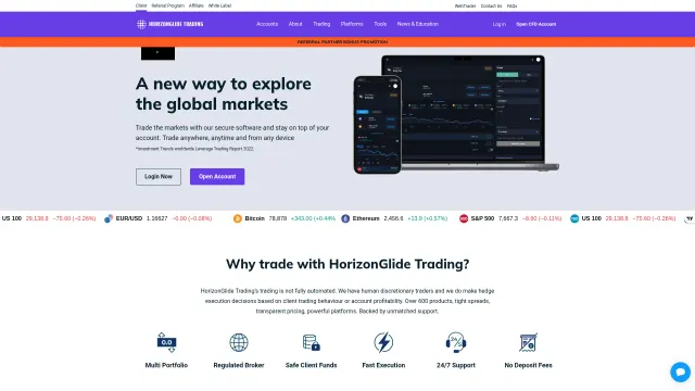 Captured rendering of horizonglideonline.com