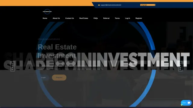 Captured rendering of sharecoininvestment.org
