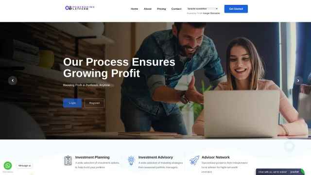 Captured rendering of opentrading-platform.com