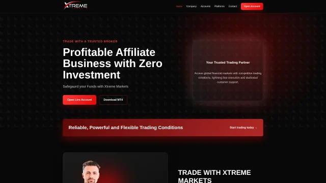 Captured rendering of xtrememarkets.com