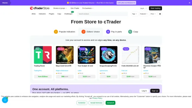 Captured rendering of ctrader.com
