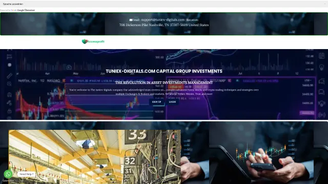 Captured rendering of tuniex-digitals.com