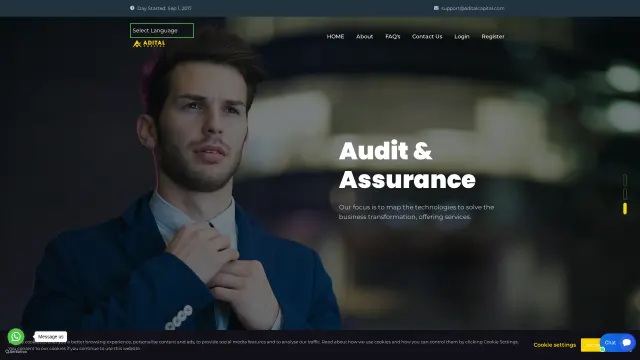 Captured rendering of aditalcapital.com