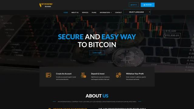 Captured rendering of profitspotinvestments.com