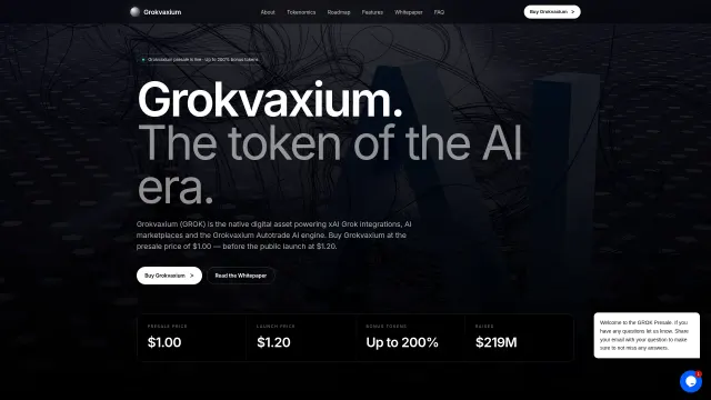 Captured rendering of grokvaxium.com