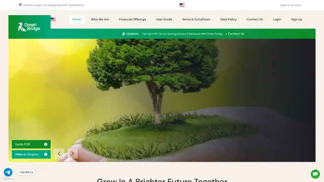 Captured rendering of greenbridgesagl.com