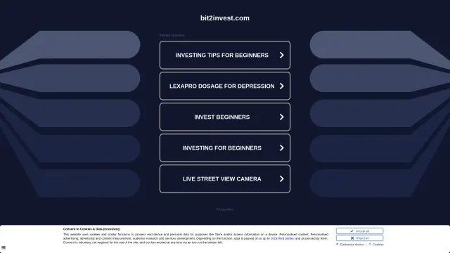 Captured rendering of bit2invest.com