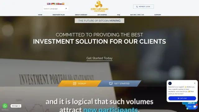 Captured rendering of circlechainventures.org