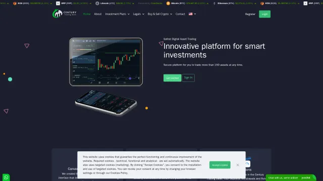 Captured rendering of centurytradingbase.net