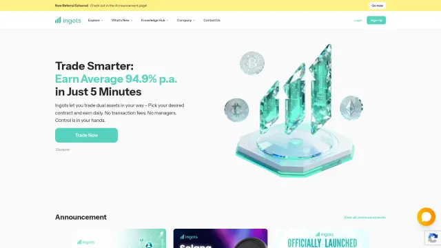 Captured rendering of ingots.io