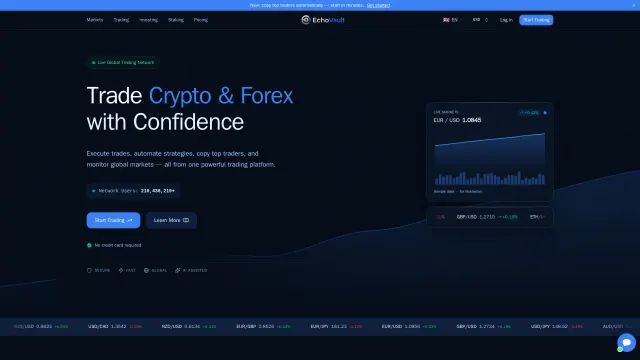Captured rendering of echovaultpro.com