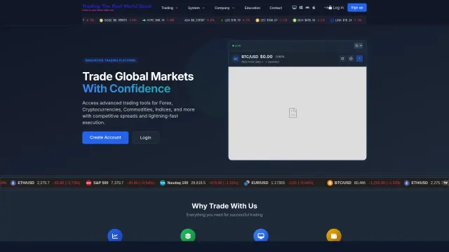 Captured rendering of tradingtherealworldstock.com