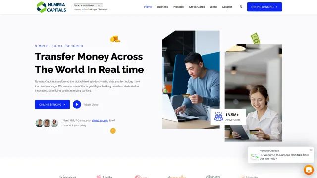 Captured rendering of numeracapitals.com