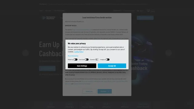 Captured rendering of exclusivemarketsid.com