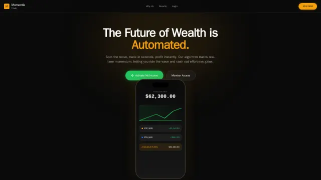Captured rendering of momentix.trade
