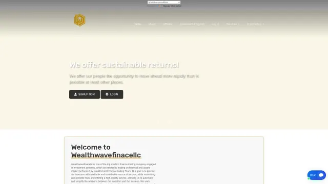 Captured rendering of wealthwavefinacellc.com