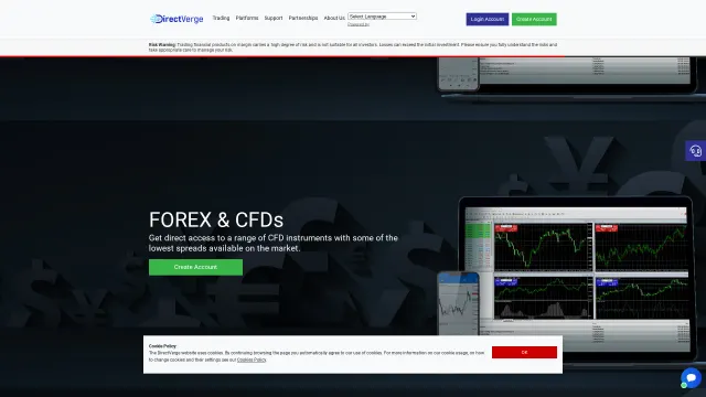 Captured rendering of directverge.com
