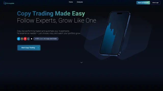 Captured rendering of bulliancecopytrades.com