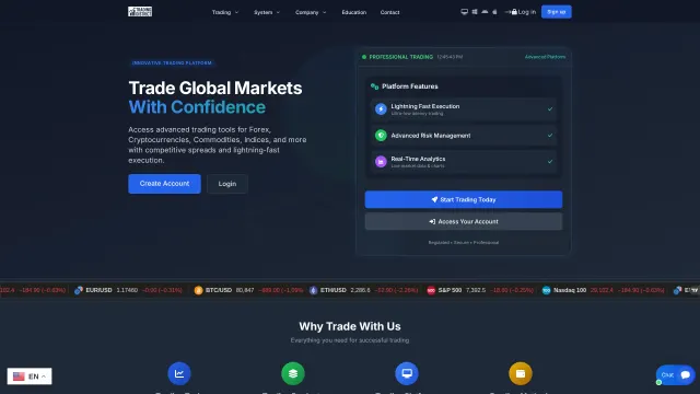 Captured rendering of tradingdistrict.org