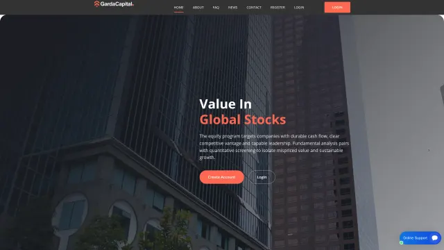 Captured rendering of gardcapitals.net