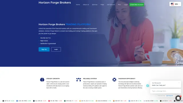 Captured rendering of horizonforgebrokers.company