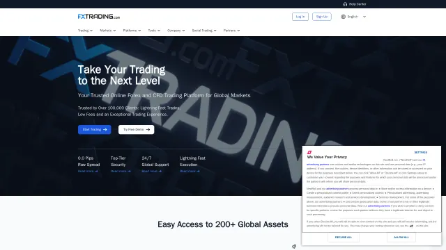 Captured rendering of fxtrading.com