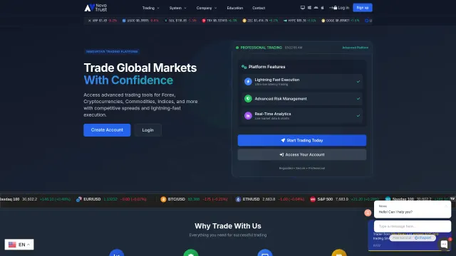 Captured rendering of novatrustinvestments.online
