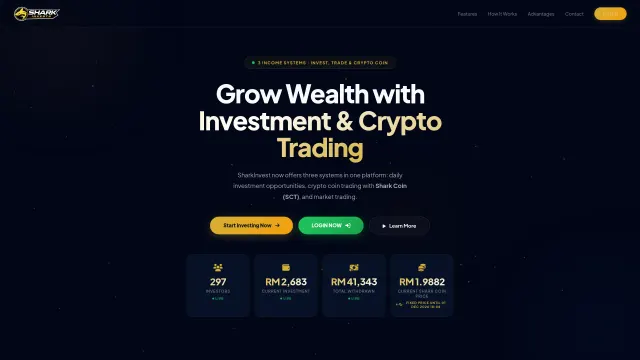 Captured rendering of sharkinvests.com