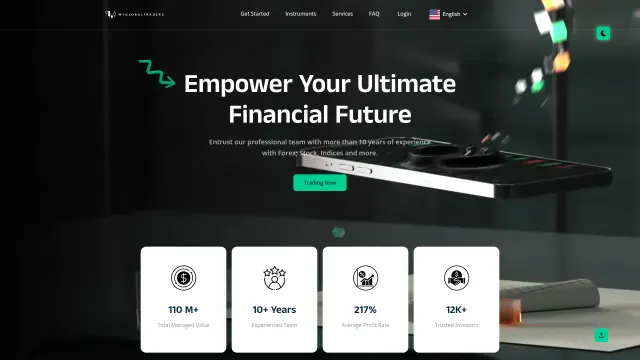 Captured rendering of mytrade2u.com