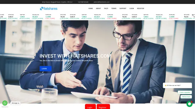 Captured rendering of fiatsshares.com