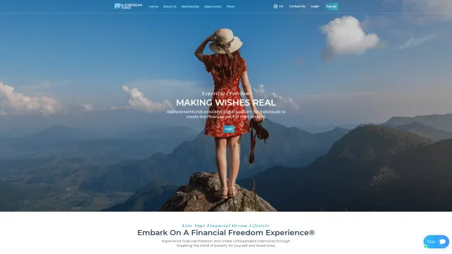Captured rendering of alpinedreamfunds.com