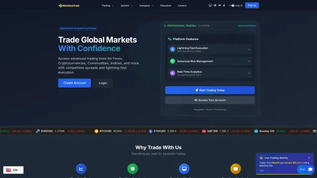 Captured rendering of maxistocktrade.com