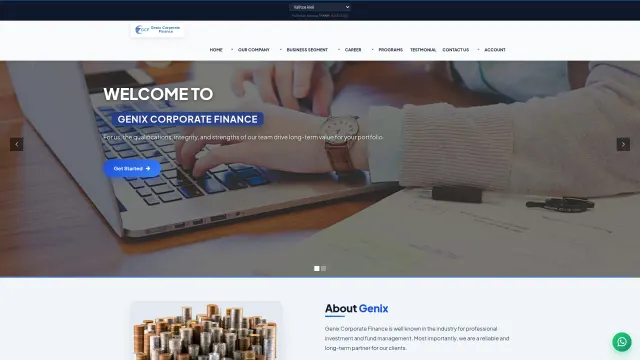 Captured rendering of genixcorperate.com