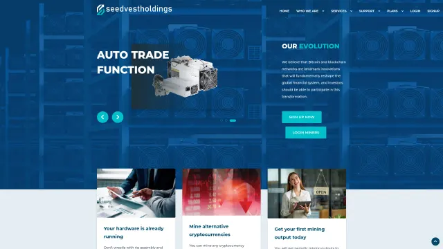 Captured rendering of seedvestholdings.com