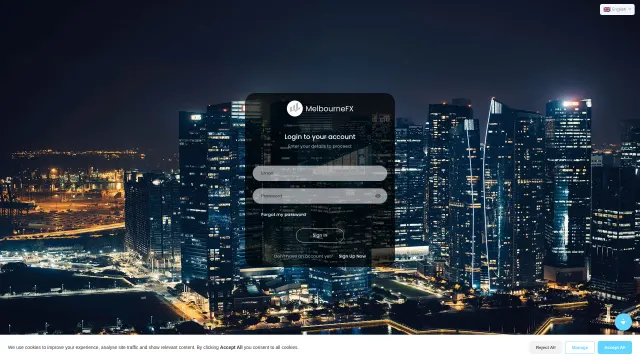 Captured rendering of melbourne-fx-client.io